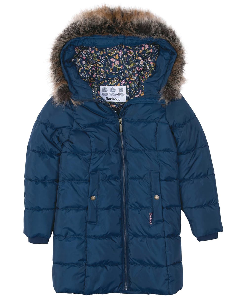 View Girls Barbour Rosoman Quilted Parka 1015yrs Navy Navy Adventure XXL 1415yrs information