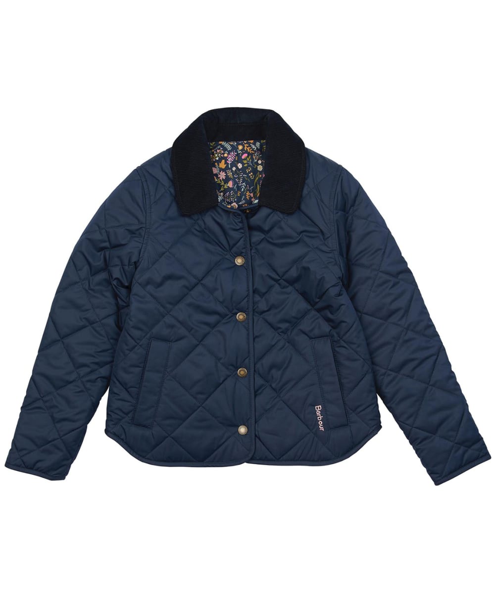 View Girls Barbour Foxley Reversible Quilted Jacket 1015yrs Navy Navy Adventure L 1011yrs information