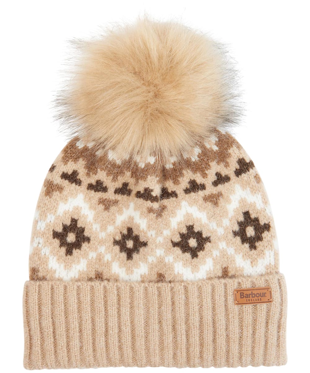 View Womens Barbour Claudia Fairisle Beanie Rosewood One size information