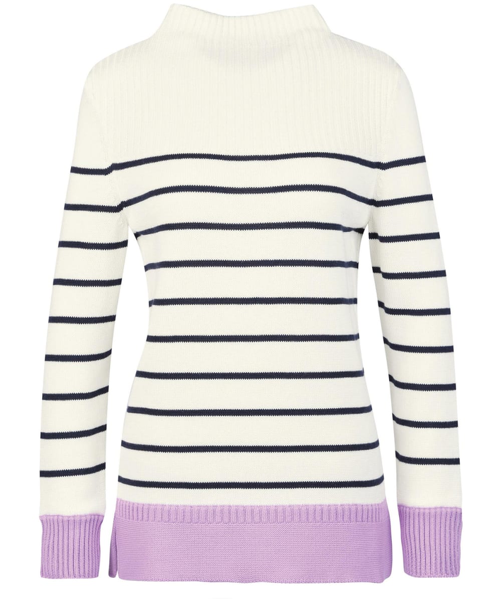 View Womens Barbour Stripe Guernsey Knit Sweater Off White Stripe UK 18 information