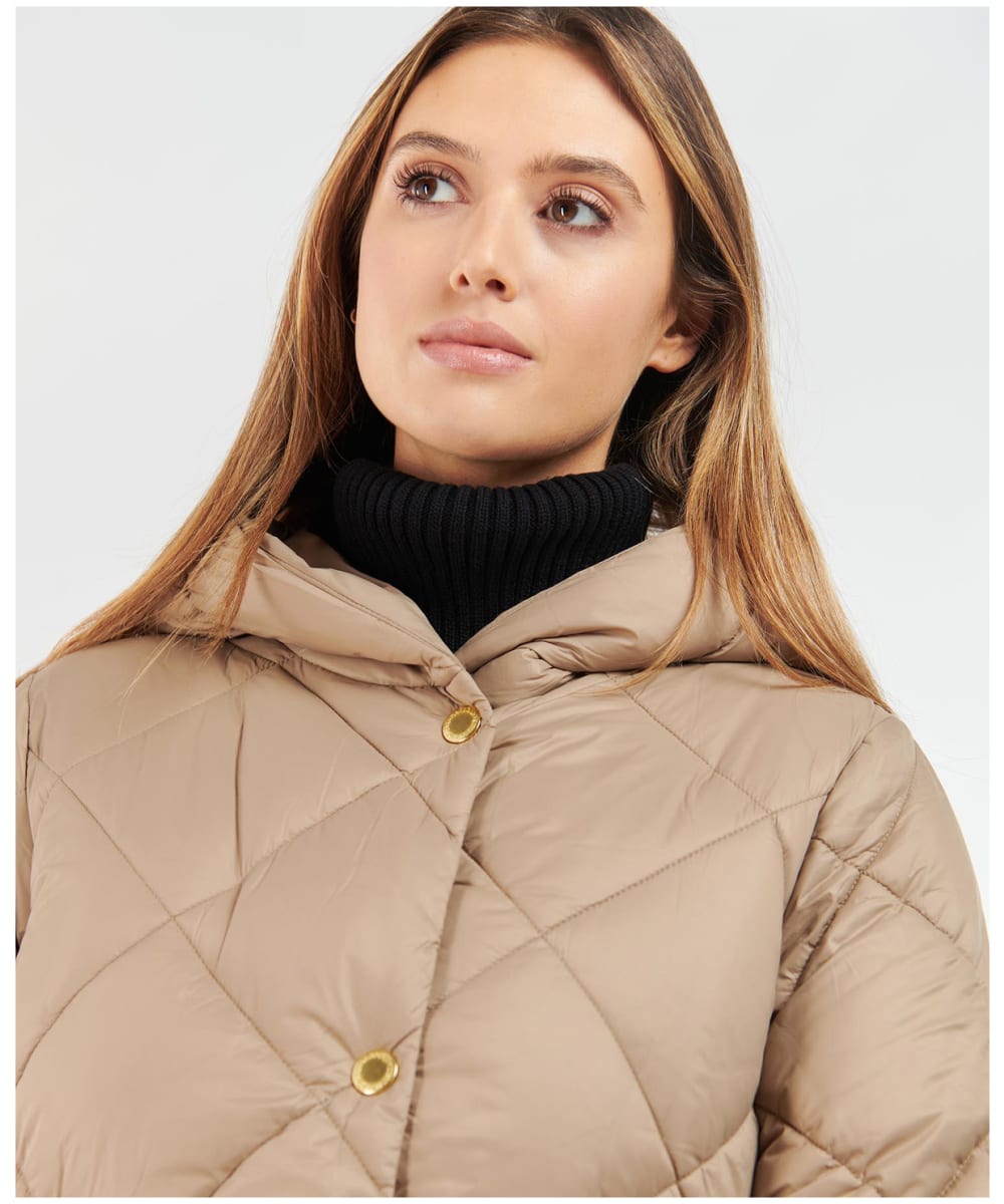 Barbour international brace chevron quilted jacket with hood hotsell