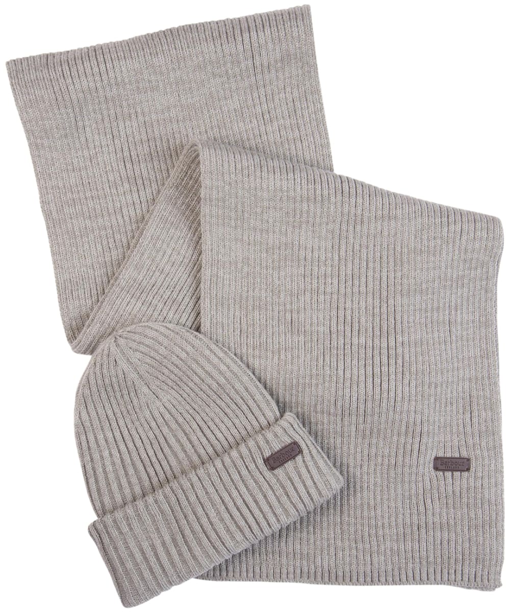 View Mens Barbour Crimdon Beanie and Scarf Gift Set Grey One size information