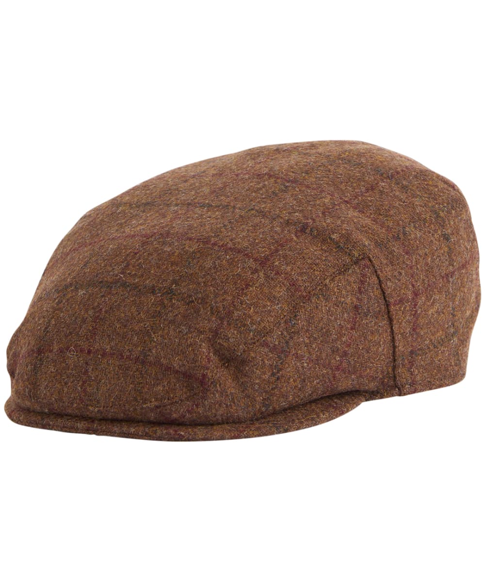View Mens Barbour Wool Crieff Flat Cap Brown Check 2 7 57cm information