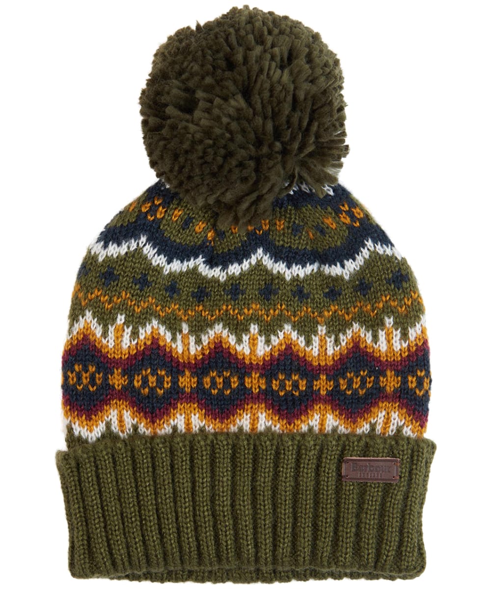View Mens Barbour Case Fair Isle Beanie Olive One size information