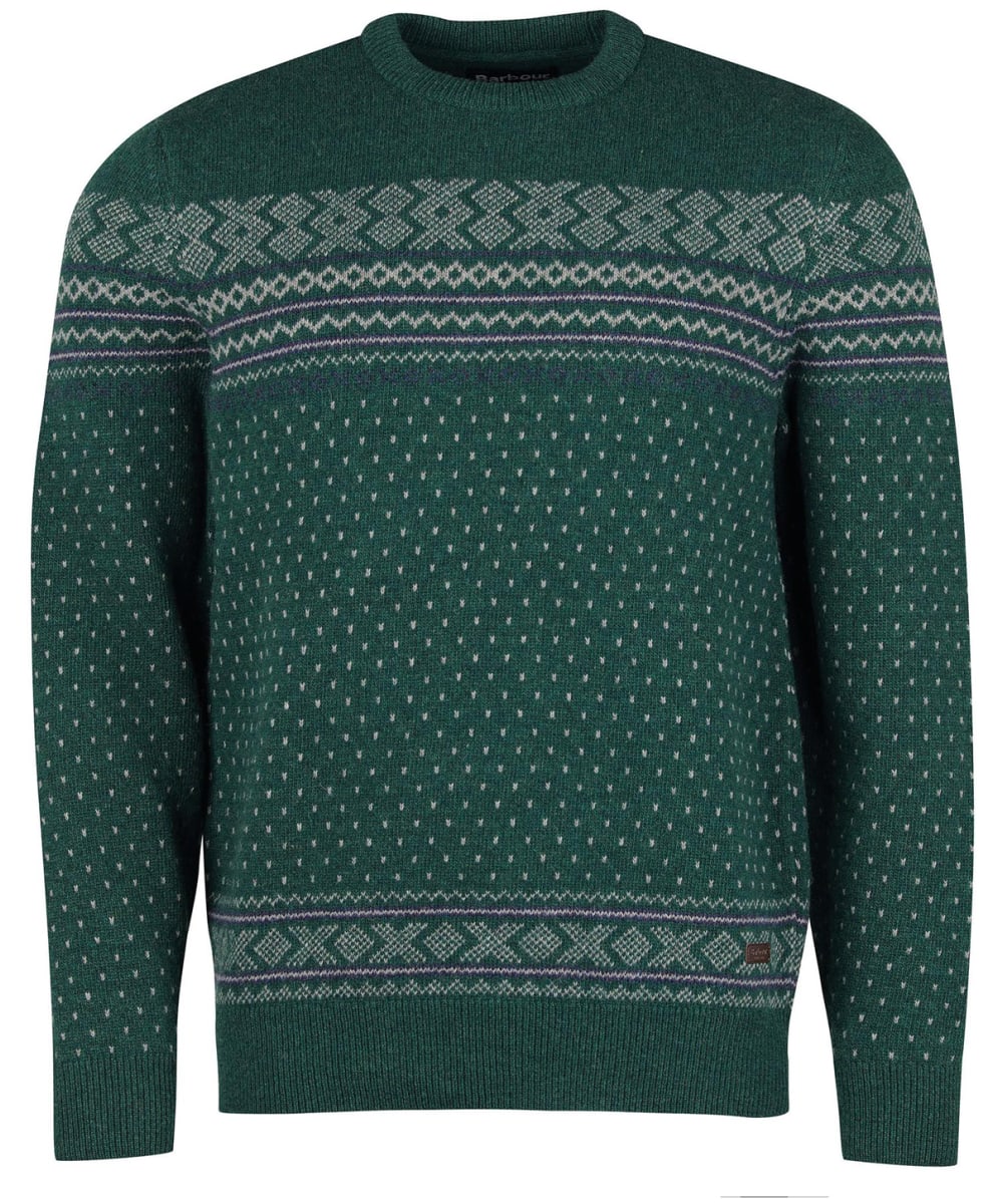 View Mens Barbour Essential Fair Isle Crew Forest UK L information