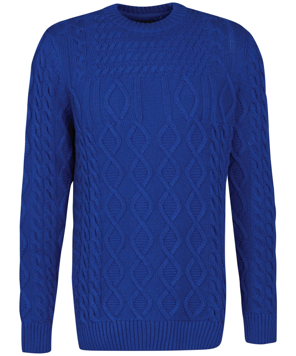 View Mens Barbour Windage Cable Crew Sweatshirt Bright Blue UK XL information