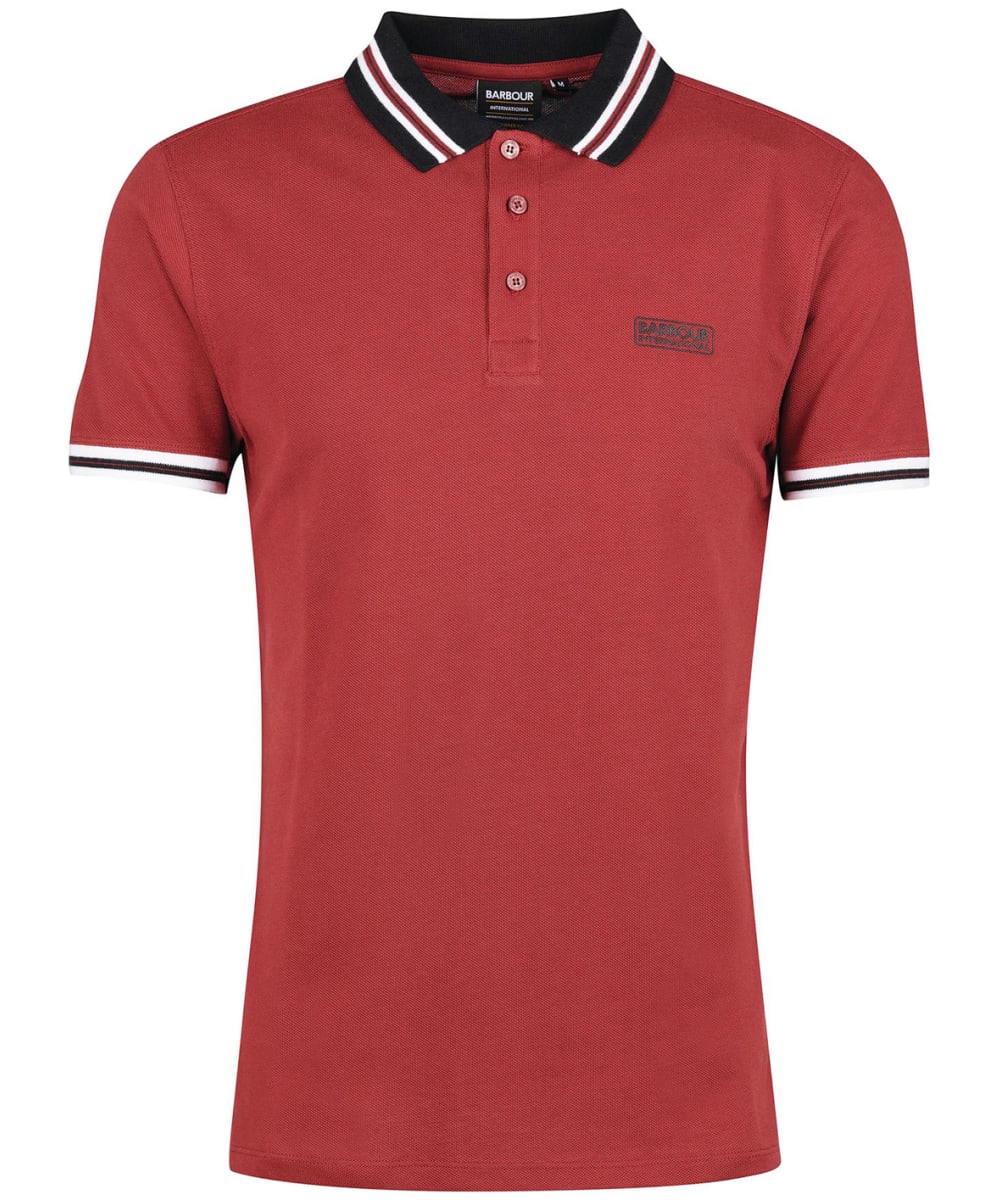 View Mens Barbour International Noble Polo Shirt Wine UK M information
