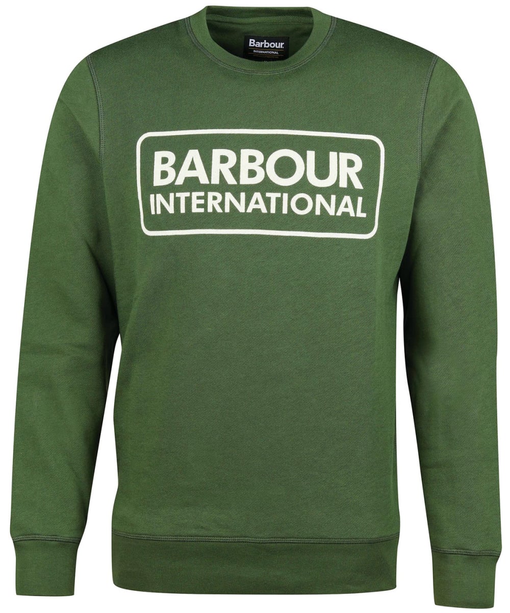 View Mens Barbour International Large Logo Sweater Kombu Green UK XL information