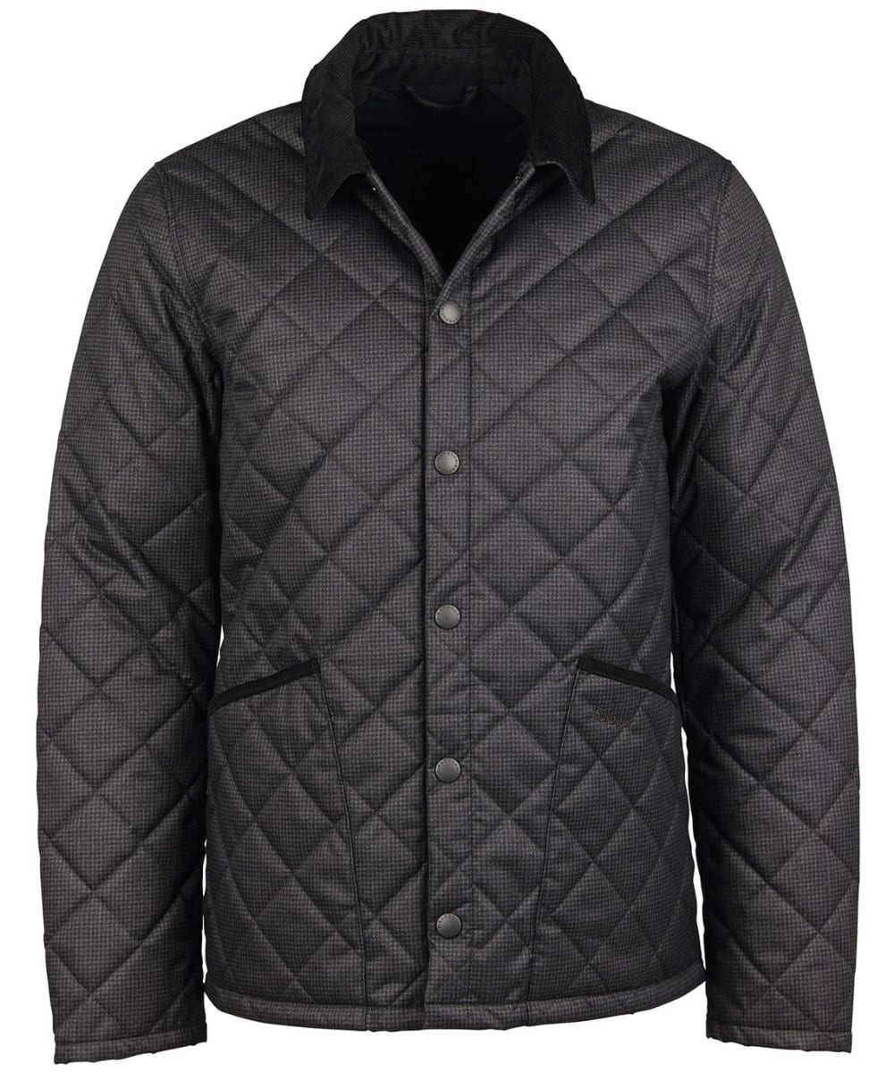 View Mens Barbour Checked Heron Quilted Jacket Charcoal UK M information