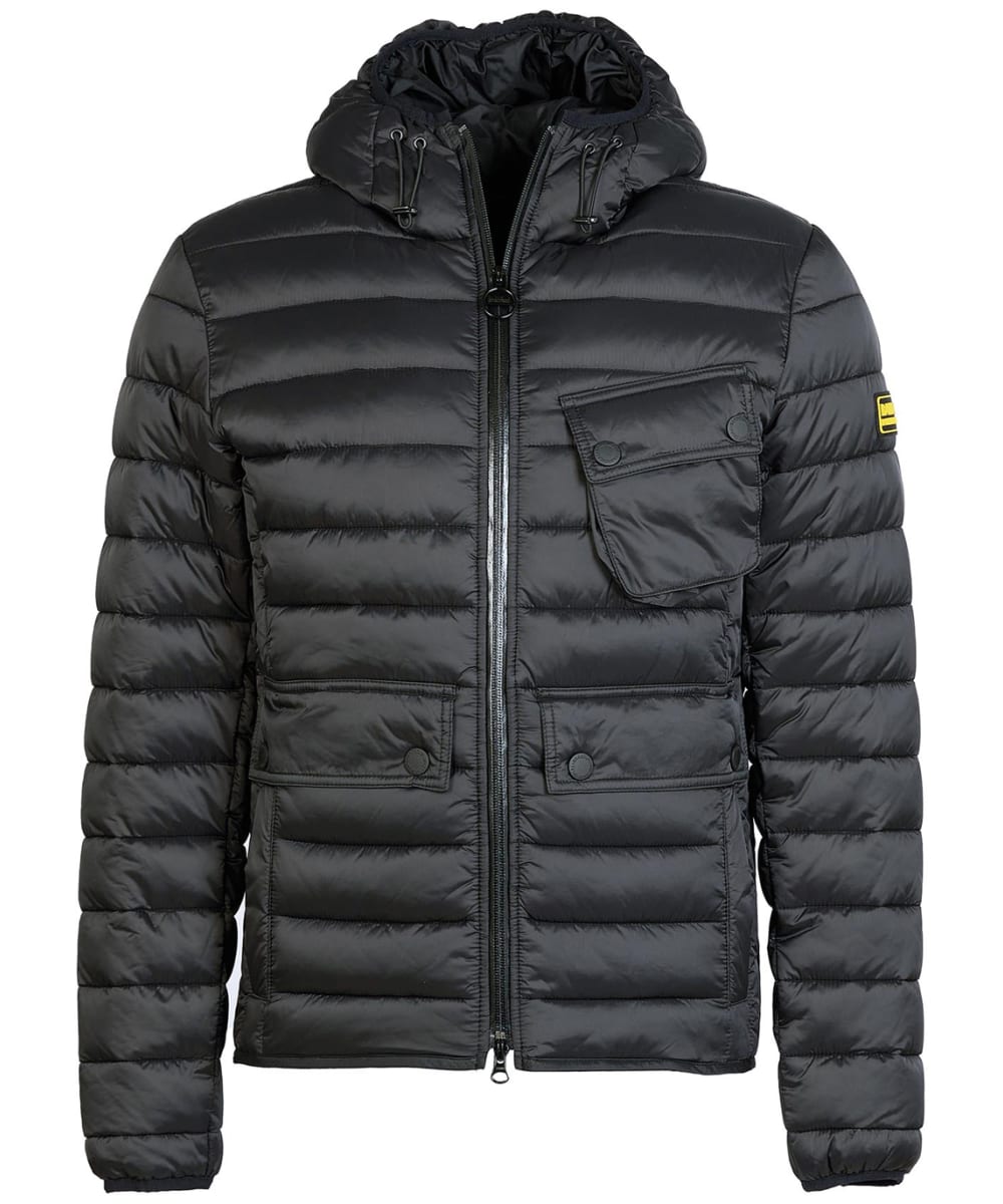 View Mens Barbour International Racer Ouston Hooded Quilted Jacket Black UK XXXL information