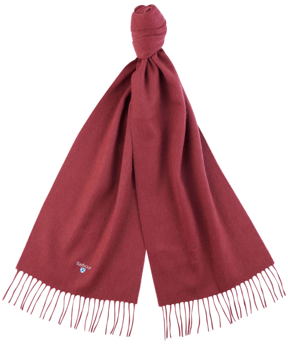 View Barbour Plain Lambswool Scarf Port Red One size information