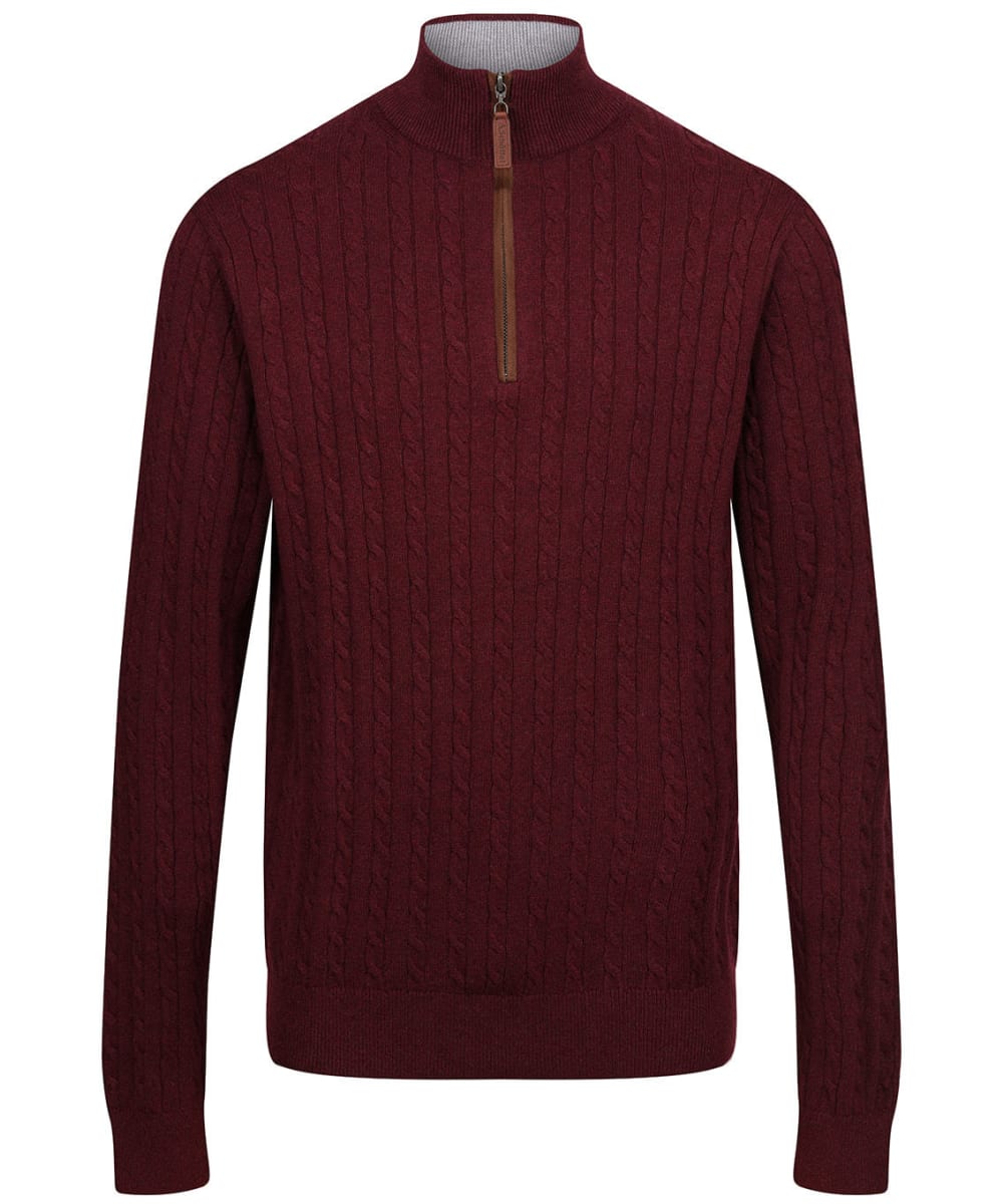 Men's Schoffel Cotton Cashmere Cable 1/4 Zip Sweater