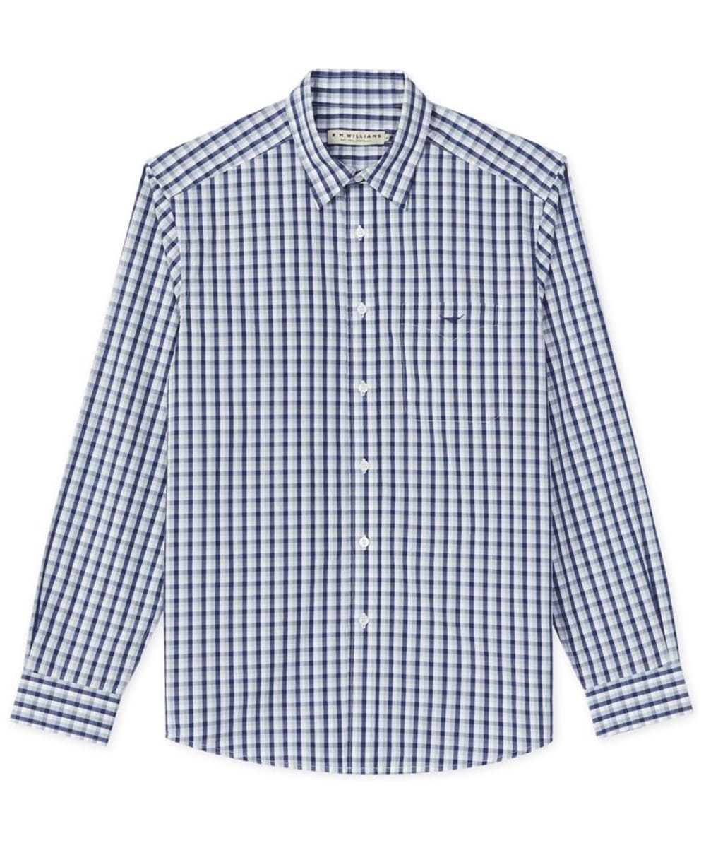 View Mens RM Williams Collins Checked Cotton Shirt Blue Navy UK L information