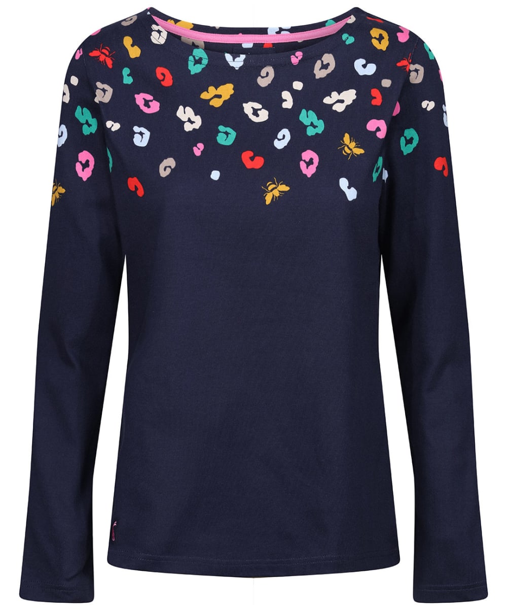 View Womens Joules Harbour Print Top Navy Multi Leopard UK 14 information