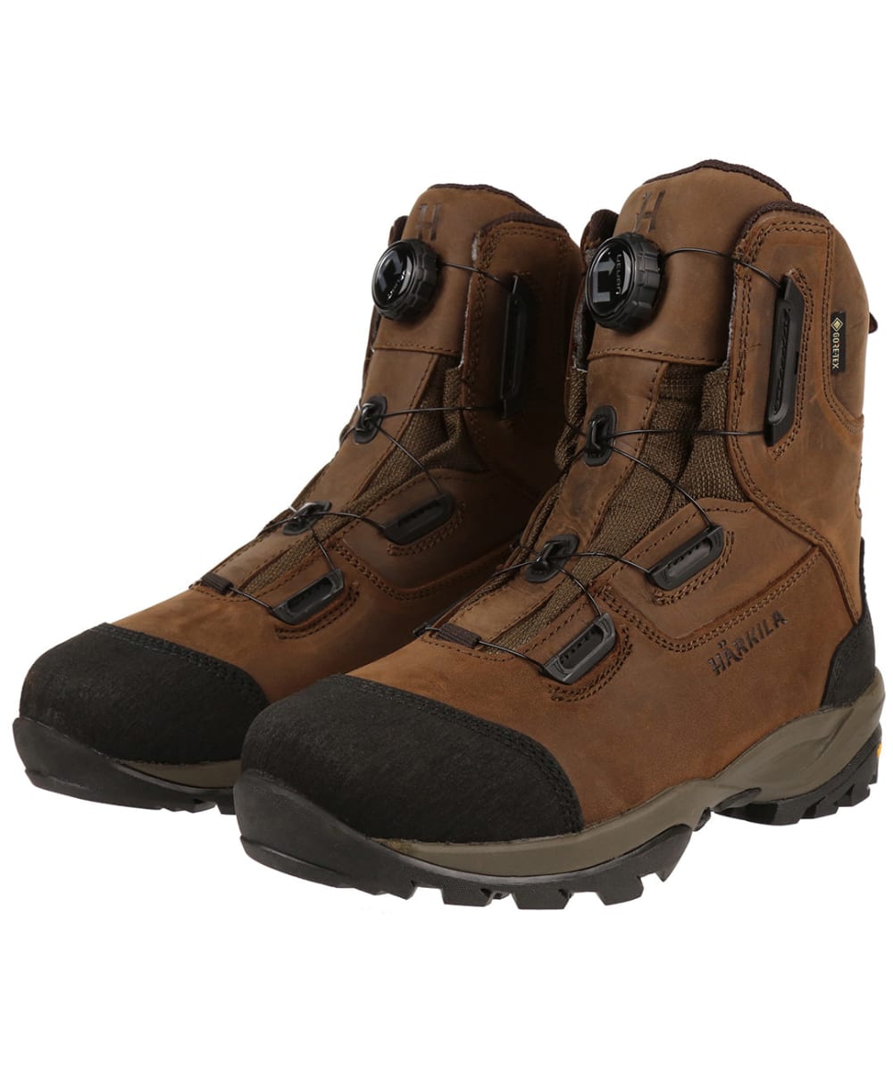 View Mens Härkila Reidmar Mid 20 Waterproof Leather Boots Dark Brown UK 3 information