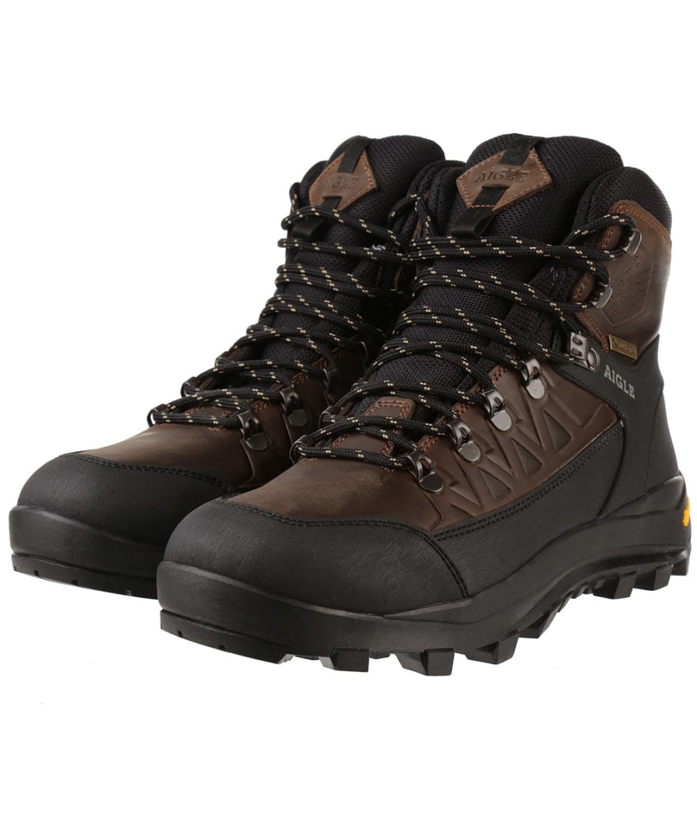 View Mens Aigle Letrak GTX Waterproof Split Leather Walking Boots Dark Brown UK 8 information