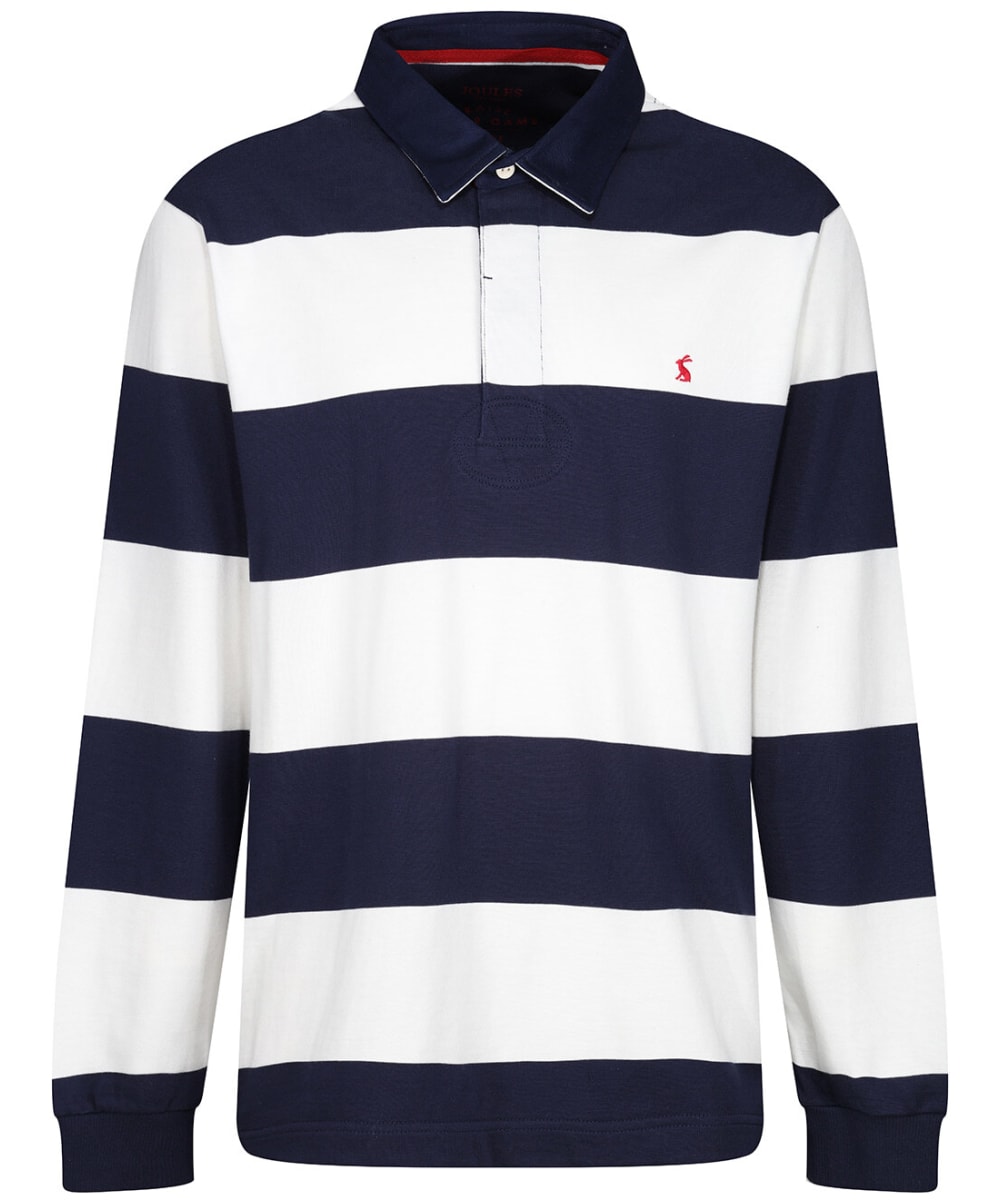 View Mens Joules Onside Rugby Shirt Navy Creme Stripe UK S information