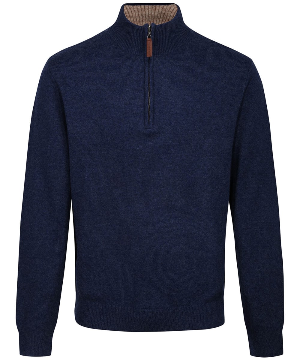 View Mens Schoffel Lambswool ¼ Zip Sweater Indigo UK XXL information