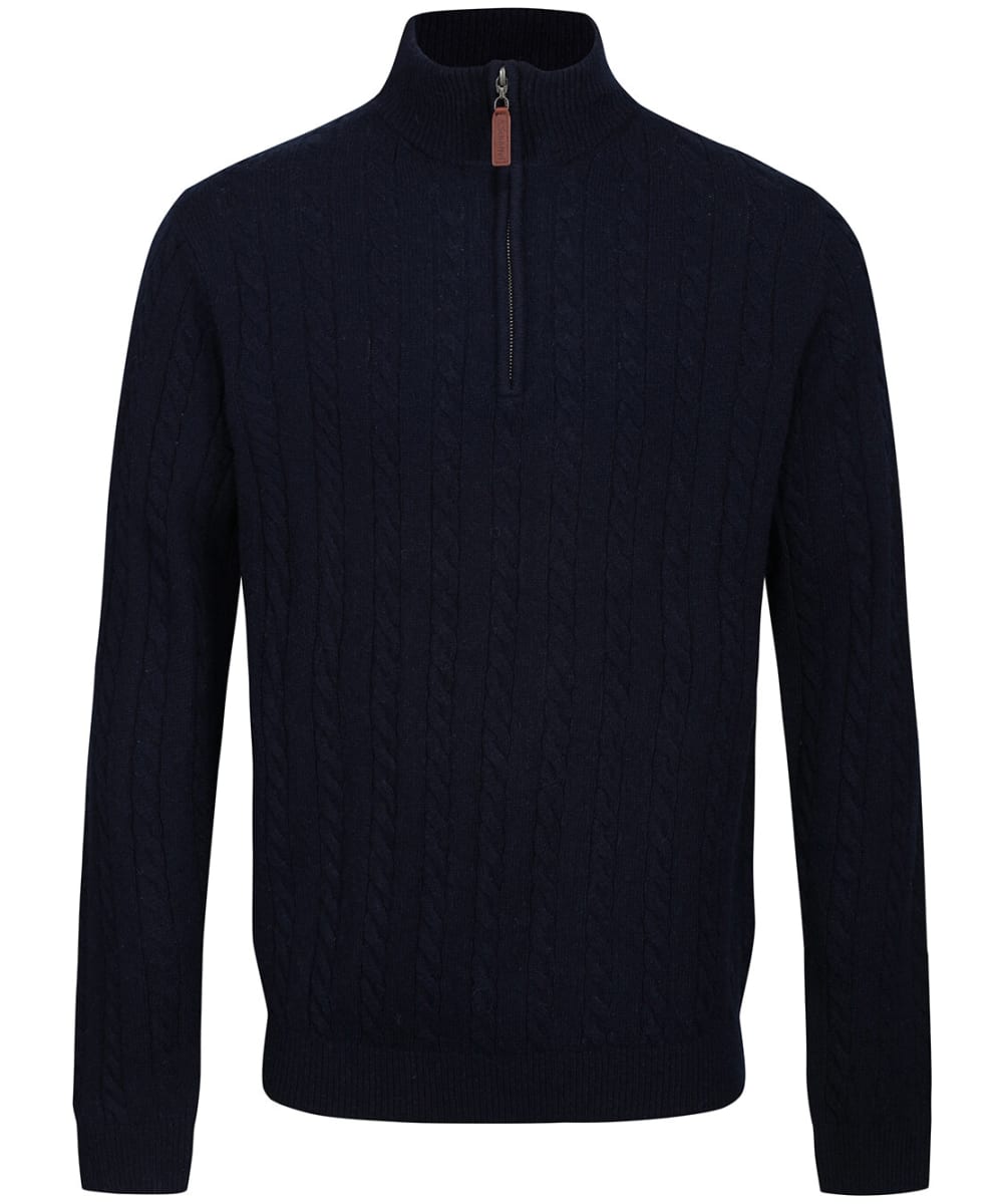 View Mens Schoffel Tain Lambswool Jumper Navy UK M information