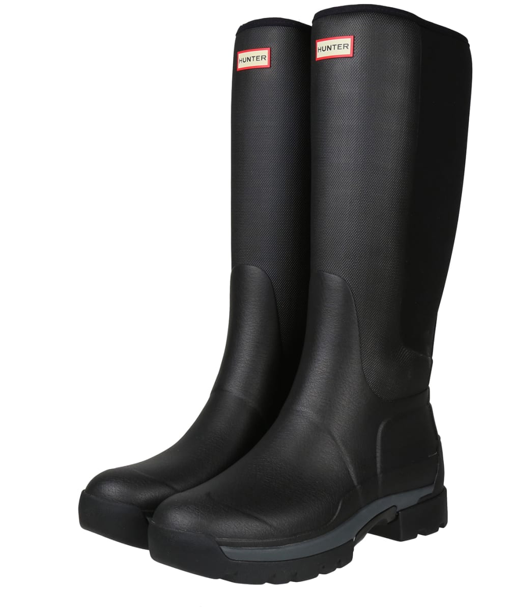 Mens Shoes Boots Wellington and rain boots HUNTER Balmoral Field Hybrid Rubber And Neoprene Boots in Black for Men 