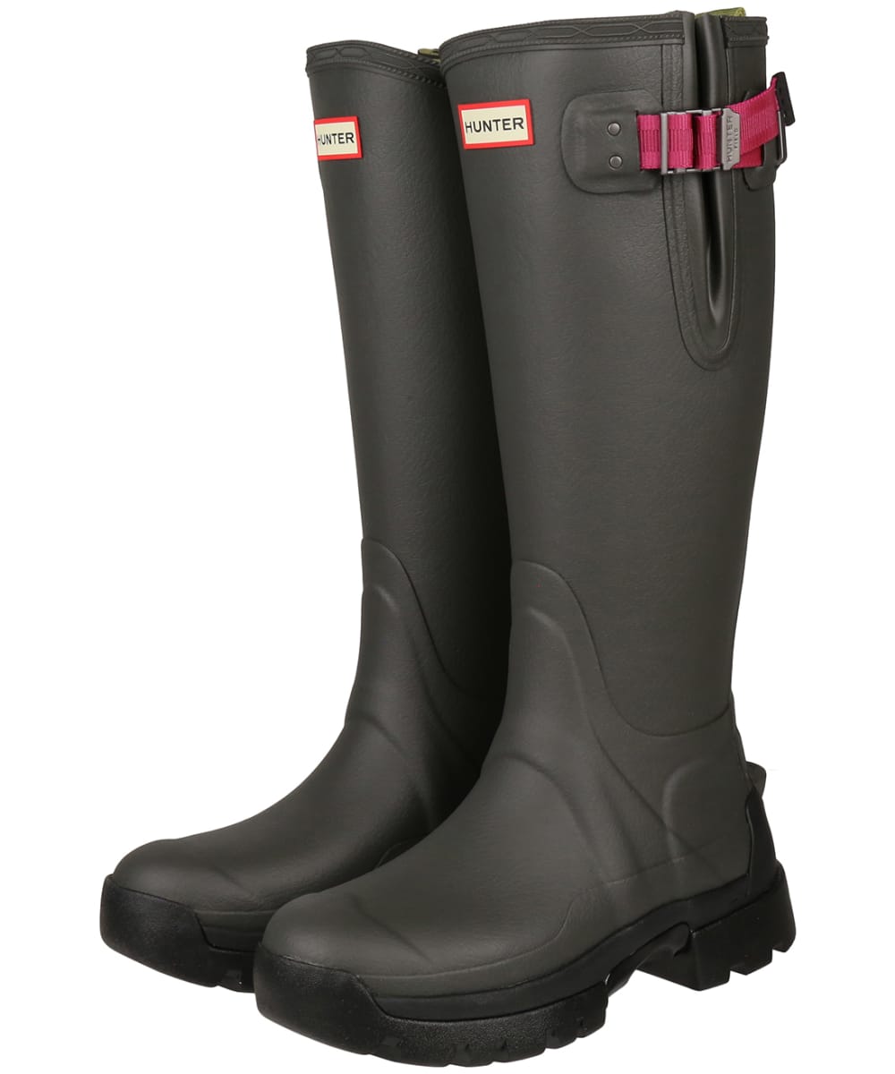 View Womens Hunter Balmoral Side Adjustable Neoprene Lined Tech Sole Boots Tall Dark SlatePeppercorn UK 8 information