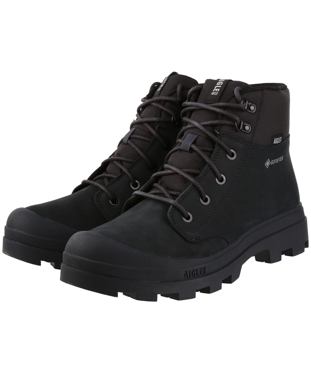 View Mens Aigle Tenere Leather GoreTex Walking Boots Black UK 115 information
