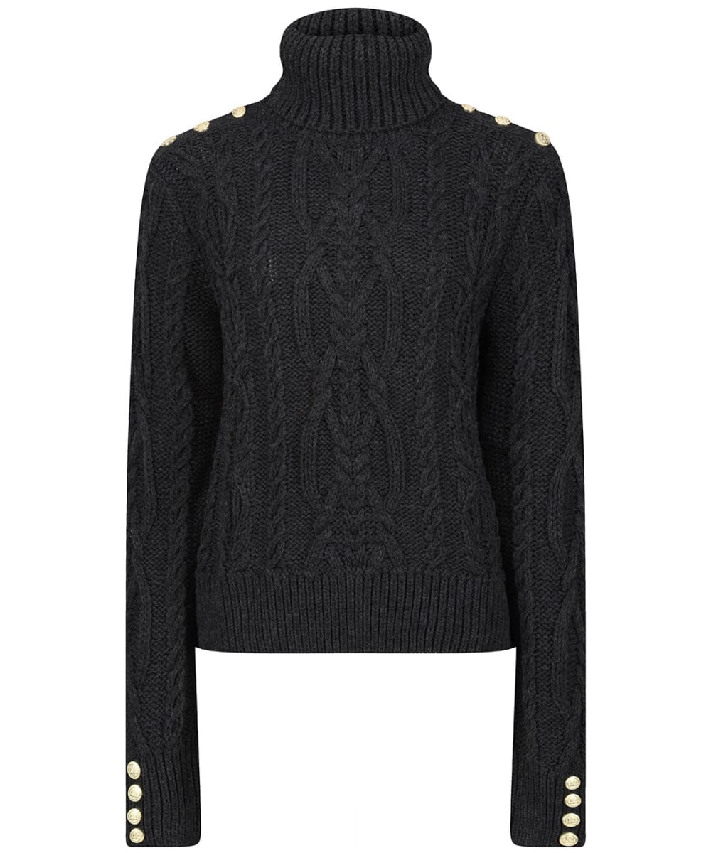View Womens Holland Cooper Belgravia Cable Knitted Jumper Dark Grey Marl UK 1214 information