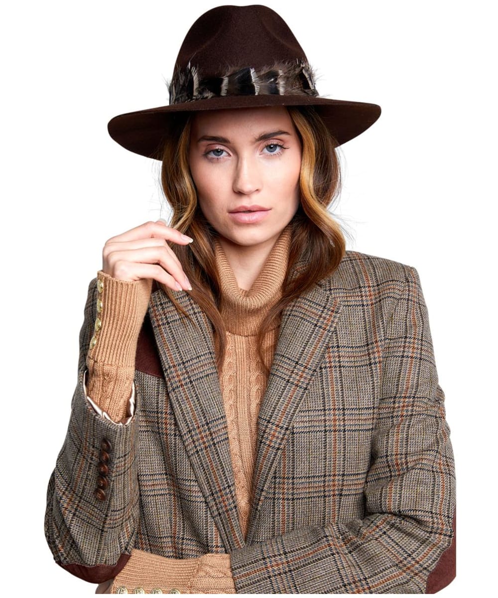 View Womens Holland Cooper Wool Felt Trilby Hat Chocolate L 59cm information