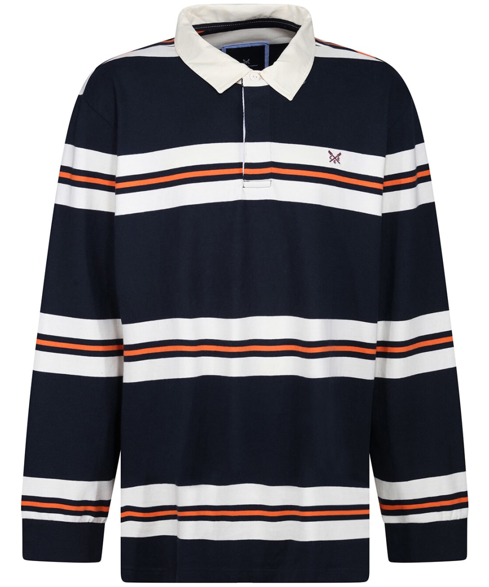 View Mens Crew Clothing Forepeaks Rugby Top Navy Orange UK XXXL information