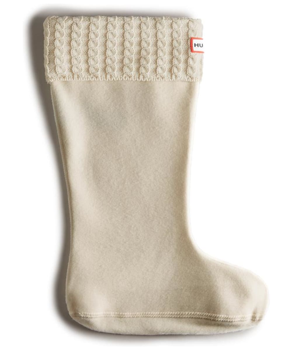 View Hunter Recycled Cardigan Tall Boot Socks With Knitted Fold Down Cuff White UK 911 information
