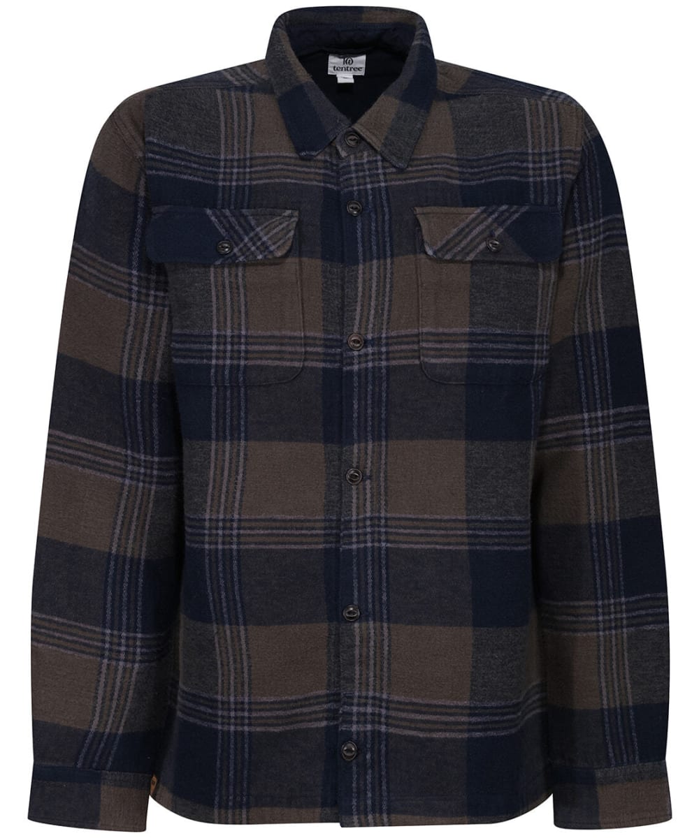 View Mens Tentree Heavy Weight Flannel Jacket Black Olive Green UK M information