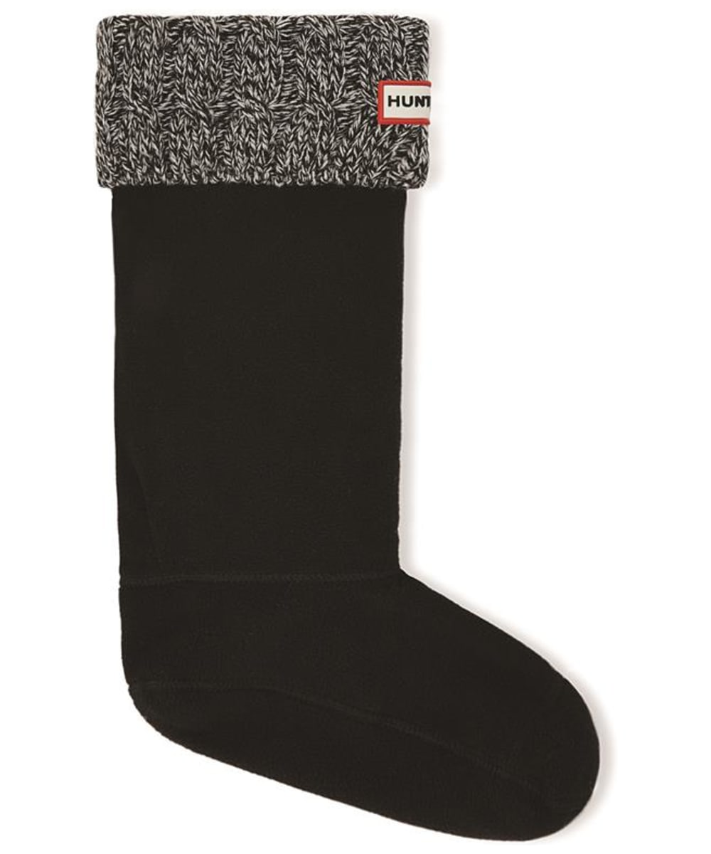 View Hunter Recycled 6 Stitch Cable Tall Boot Sock Black Grey UK 911 information