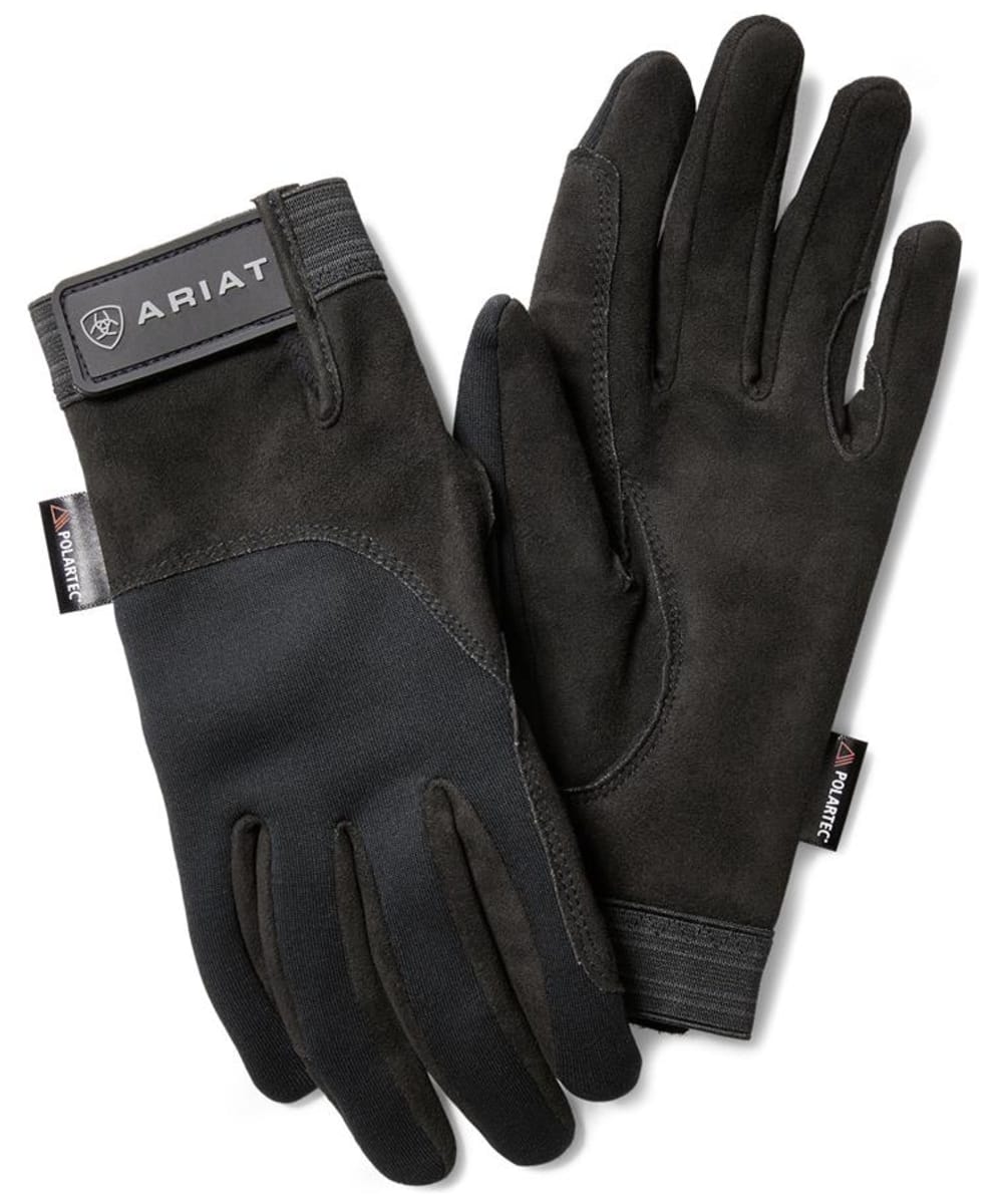 View Ariat insulated Tek Grip Polartec Wind Pro Stretch Fleece Gloves Black 8 information