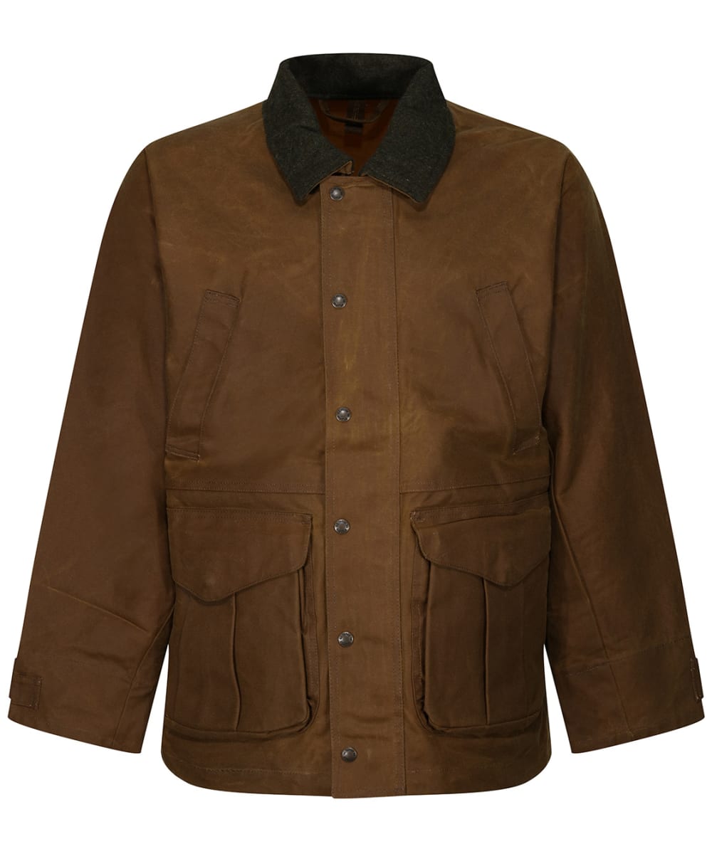 View Mens Filson Tin Cloth Waxed Cotton Field Jacket Dark Tan UK XL information