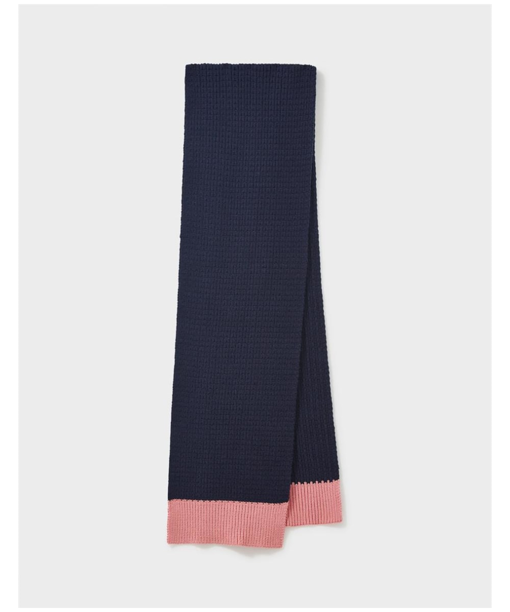 View Womens Crew Clothing Knitted Scarf Navy Pink One size information