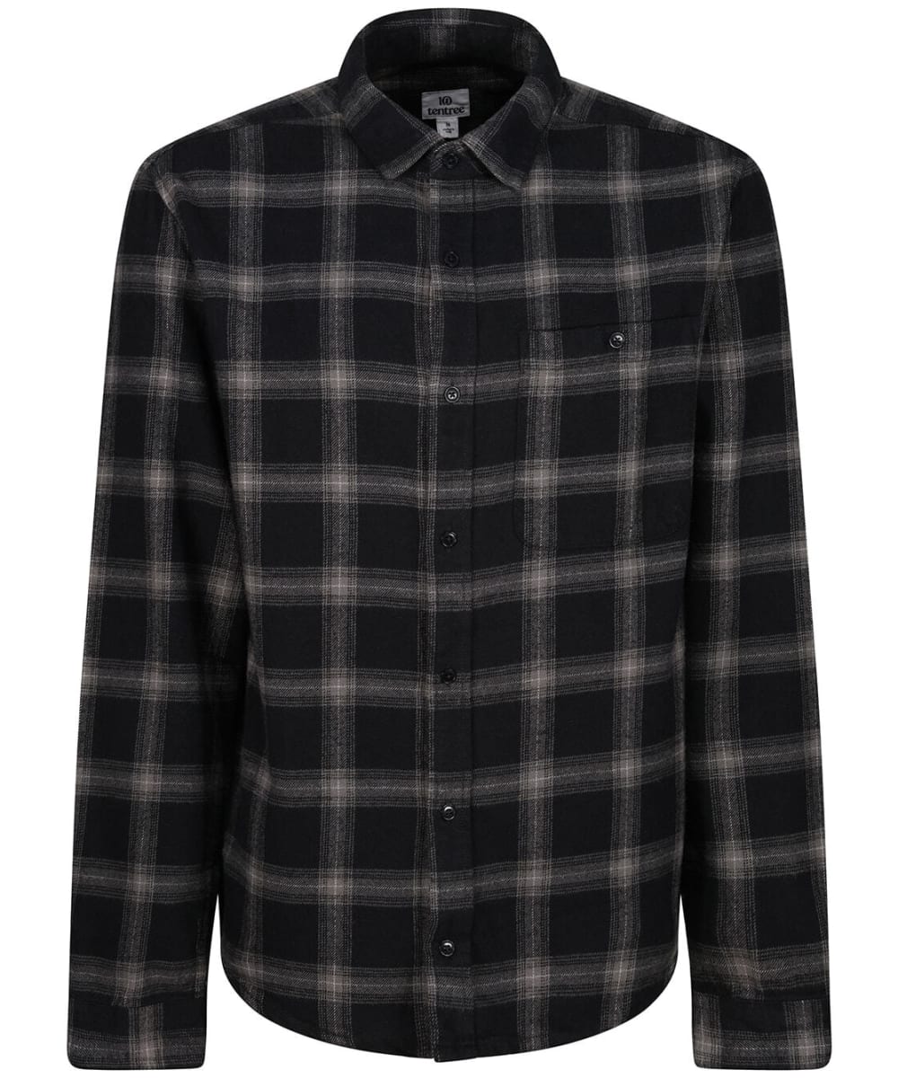 View Mens Tentree Kapok Long Sleeved Checked Shirt Black Grey Zinc UK XL information