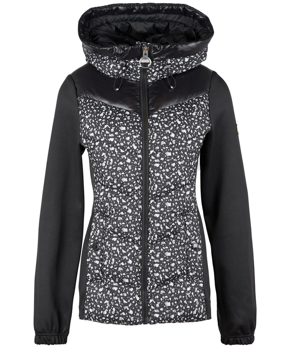 View Womens Barbour International Printed Condor Quilted Sweat Terrazzo Black UK 14 information