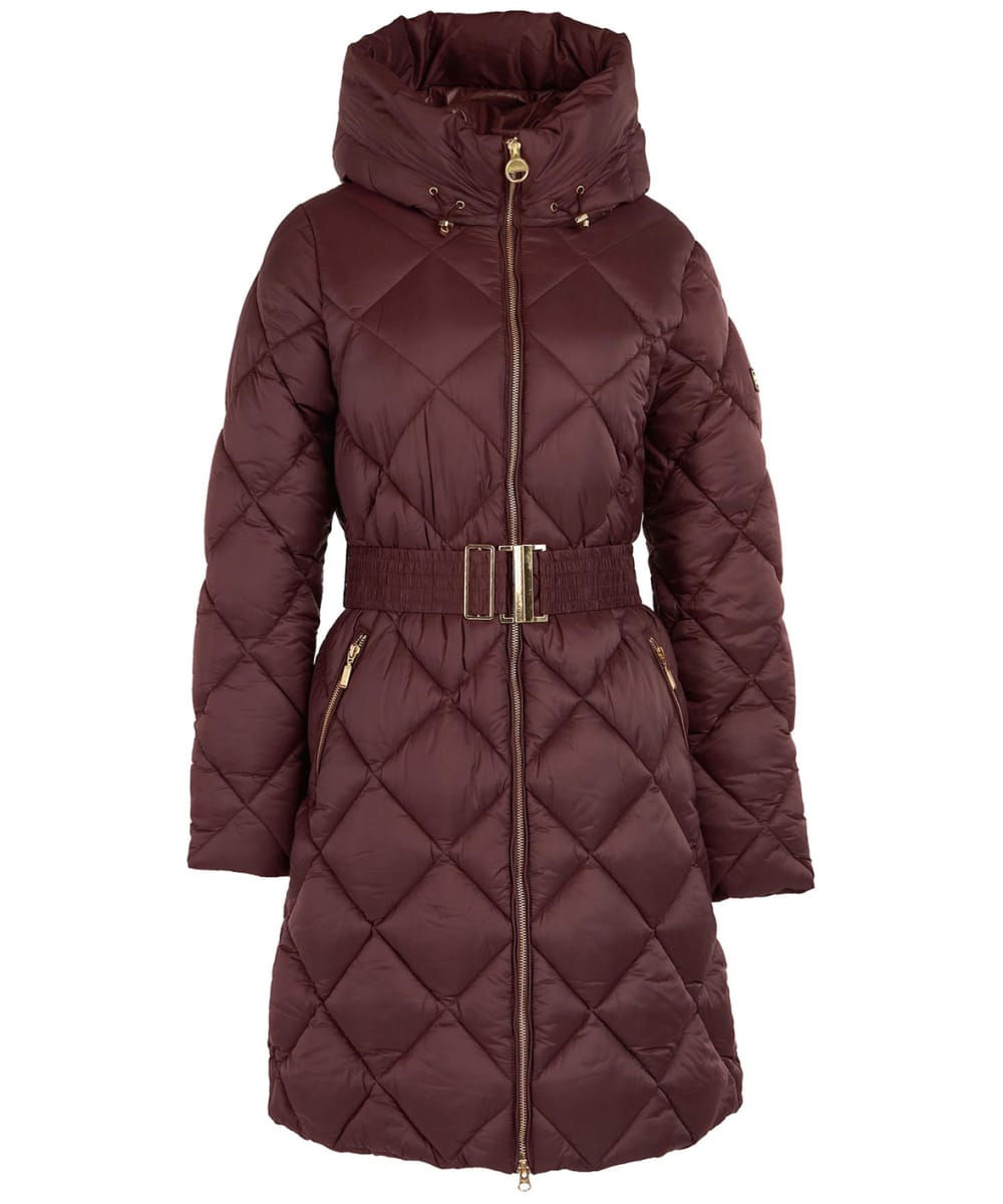 View Womens Barbour International Claremont Quilted Jacket Black Cherry UK 12 information