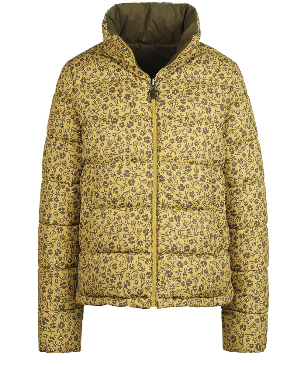View Womens Barbour Marin Quilted Jacket Limeade Abstract Floral Olive Lime UK 14 information