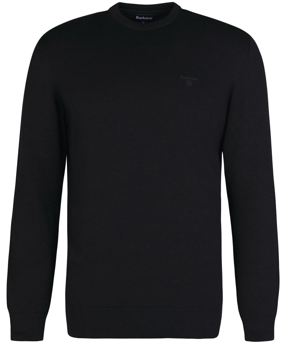 View Mens Barbour Pima Cotton Crew Neck Sweater Black 2 UK XL information