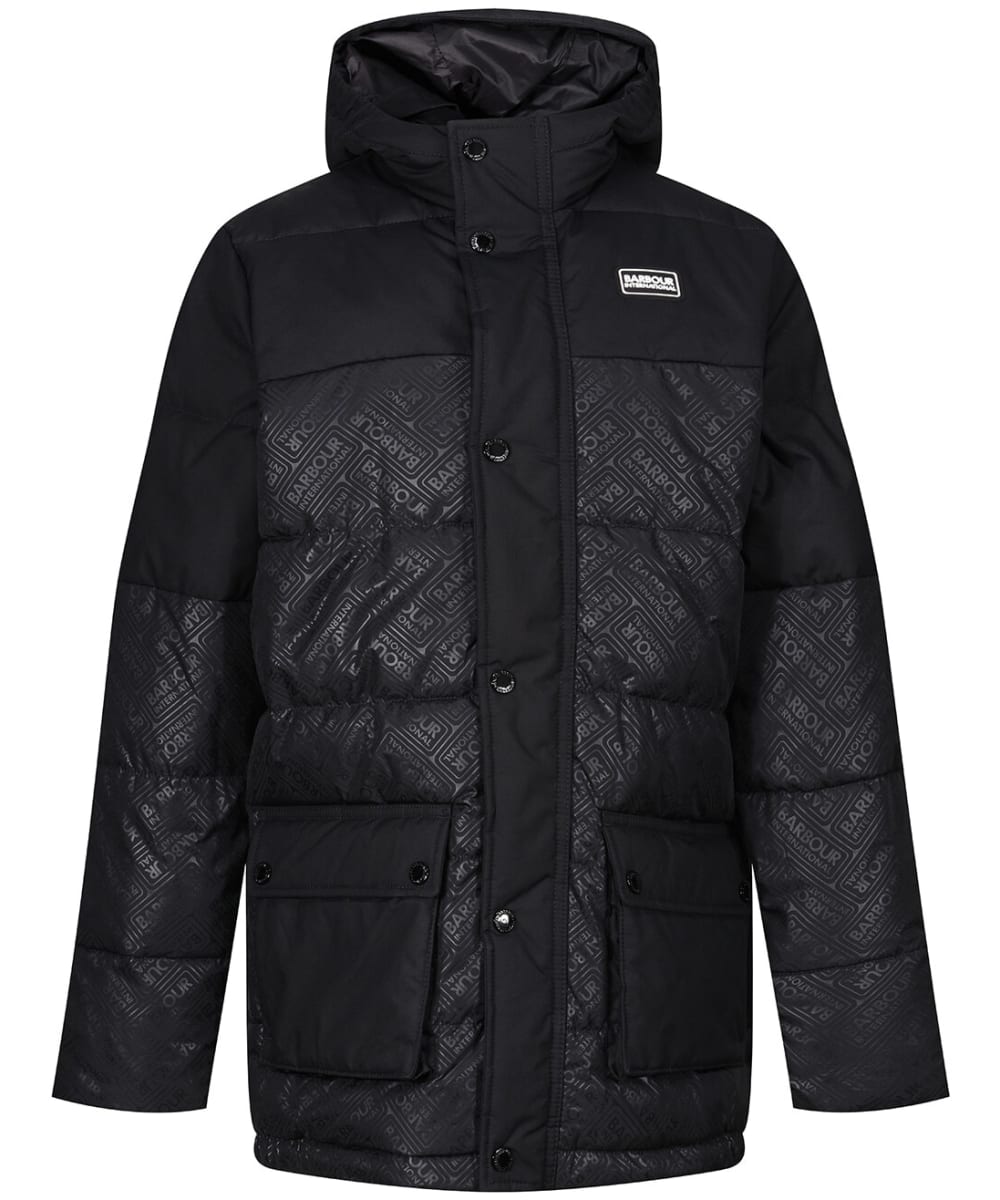 View Boys Barbour International Redford Hooded Quilted Jacket 69yrs Black S information