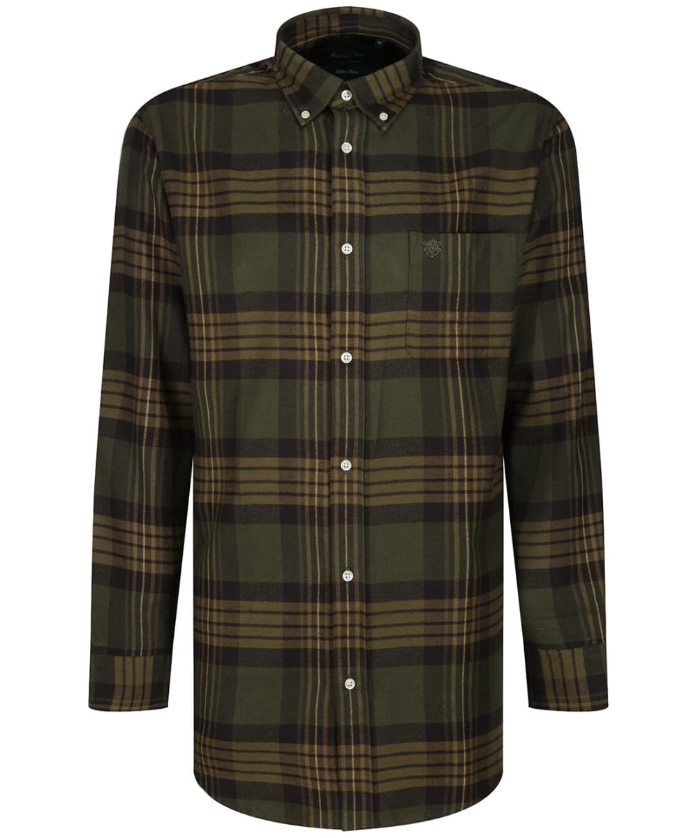 View Mens Alan Paine Ilkley Flannel Button Down Collar Shirt Olive UK L information