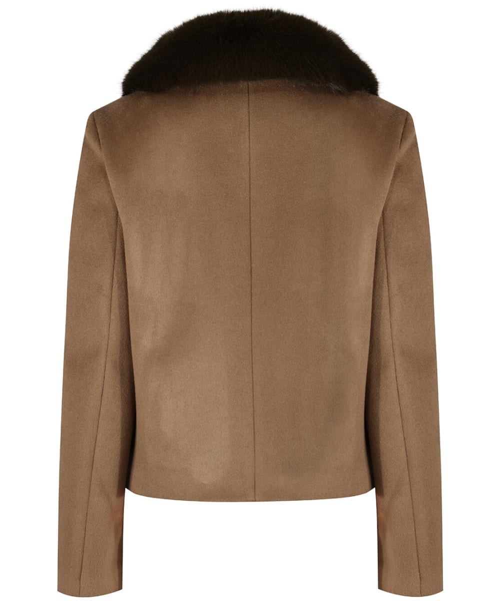 Platform felt fur trim coat discount