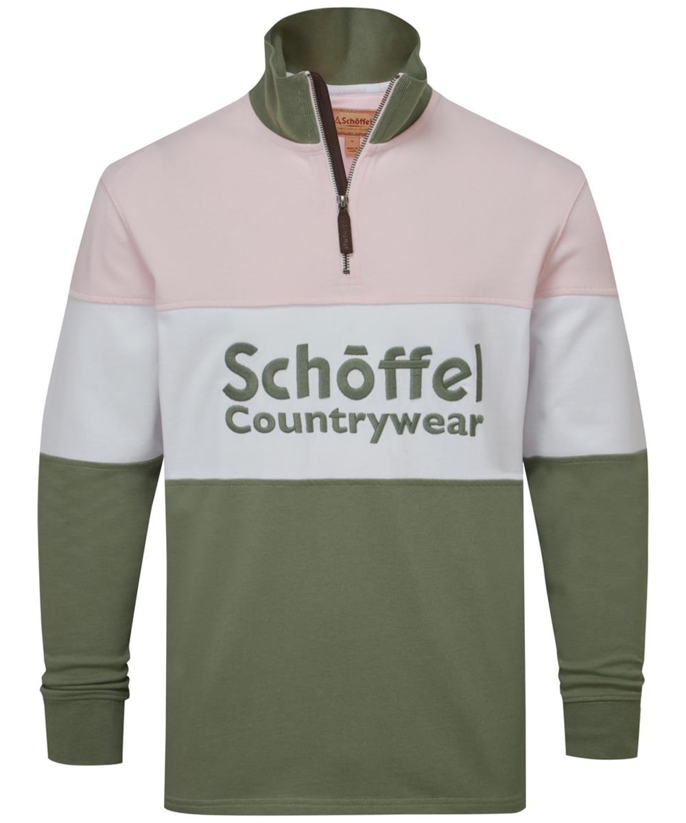 View Schoffel Exeter Heritage 14 Zip Rugby Shirt Blush UK XS information