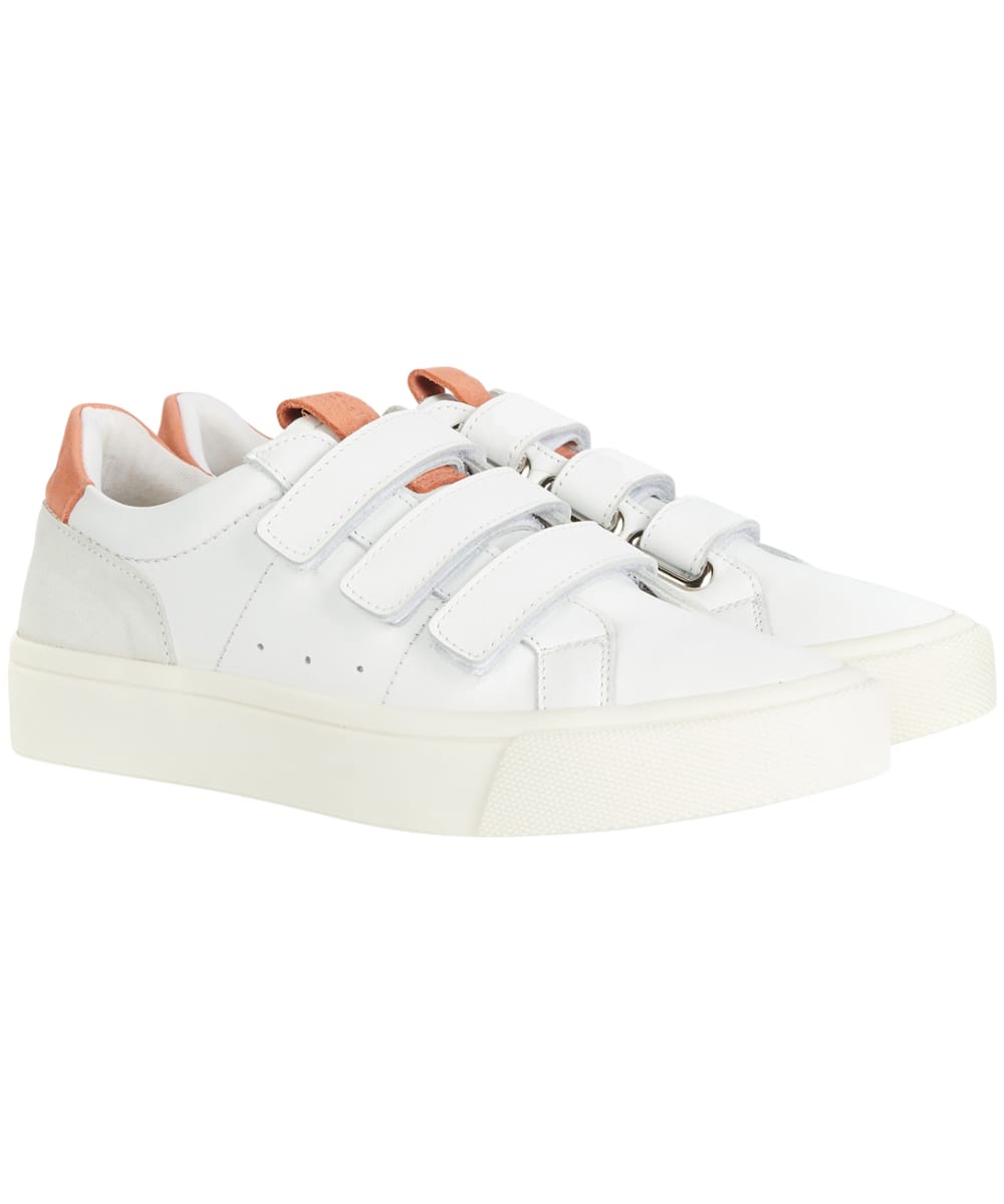 View Womens Barbour Georgie Trainers White Peach UK 5 information