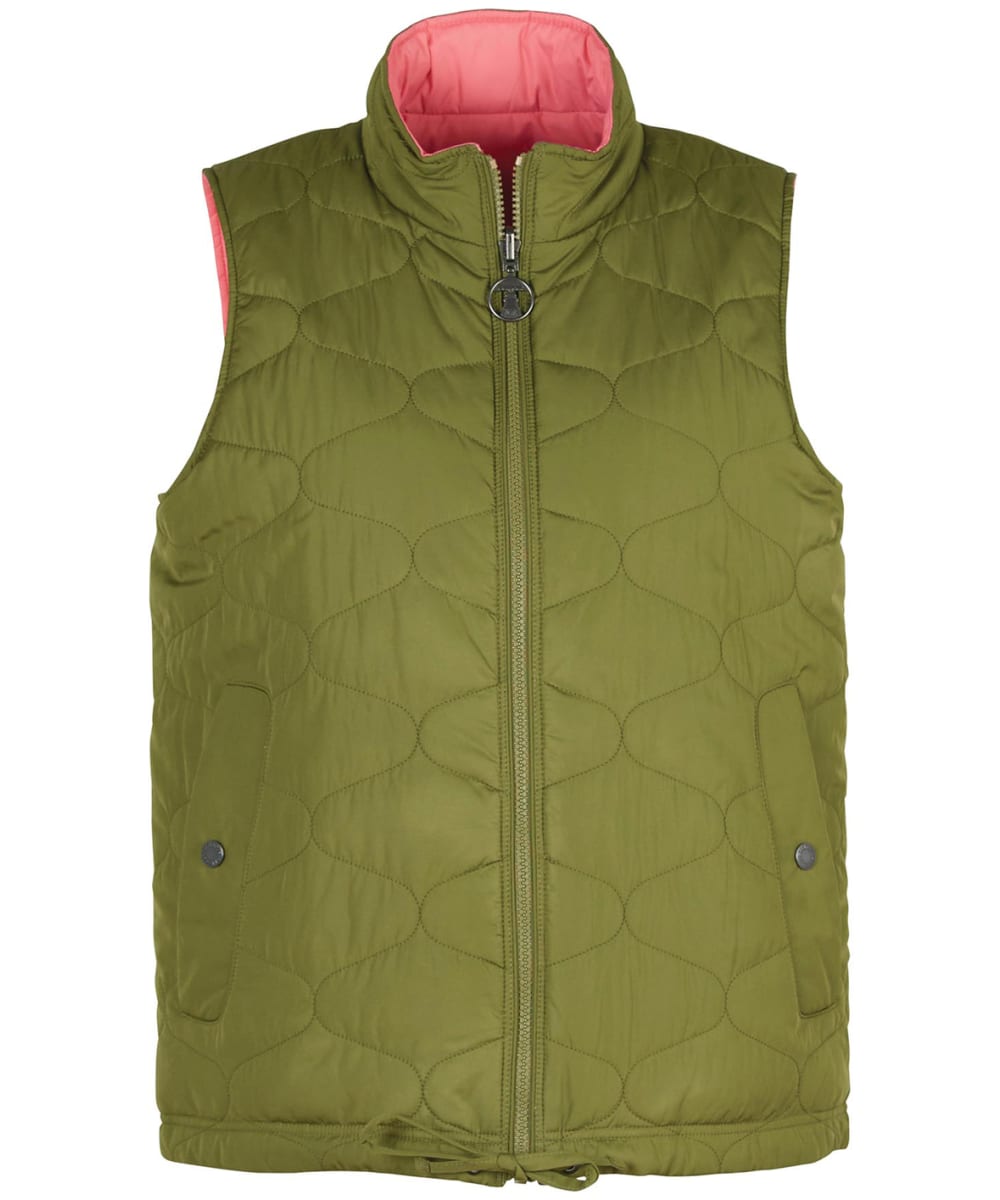 View Womens Barbour Reversible Apia Gilet Olive Tree Pink UK 10 information