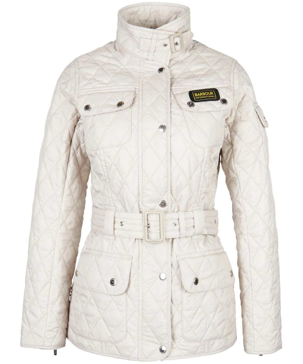 View Womens Barbour International Lightweight Quilted Jacket Silver Cloud UK 20 information