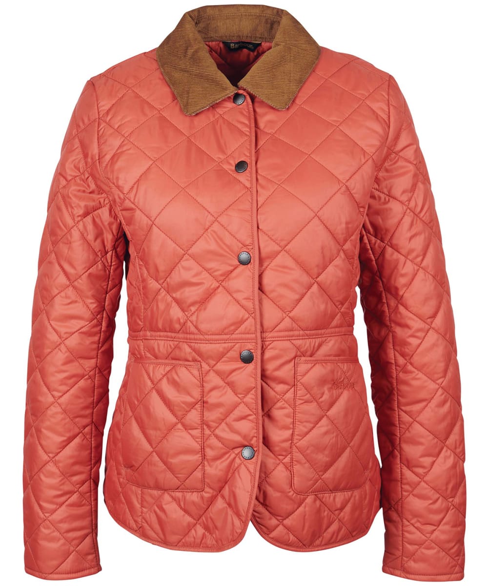 View Womens Barbour Deveron Quilted Jacket Gerbera Pale Pink UK 14 information
