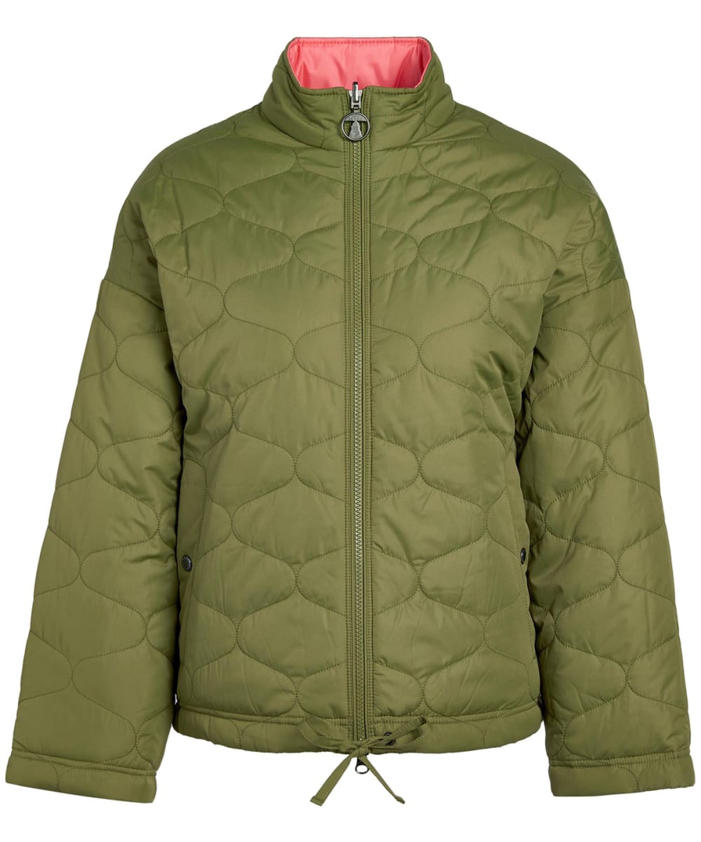 View Womens Barbour Reversible Apia Quilt Olive Tree Pink UK 16 information