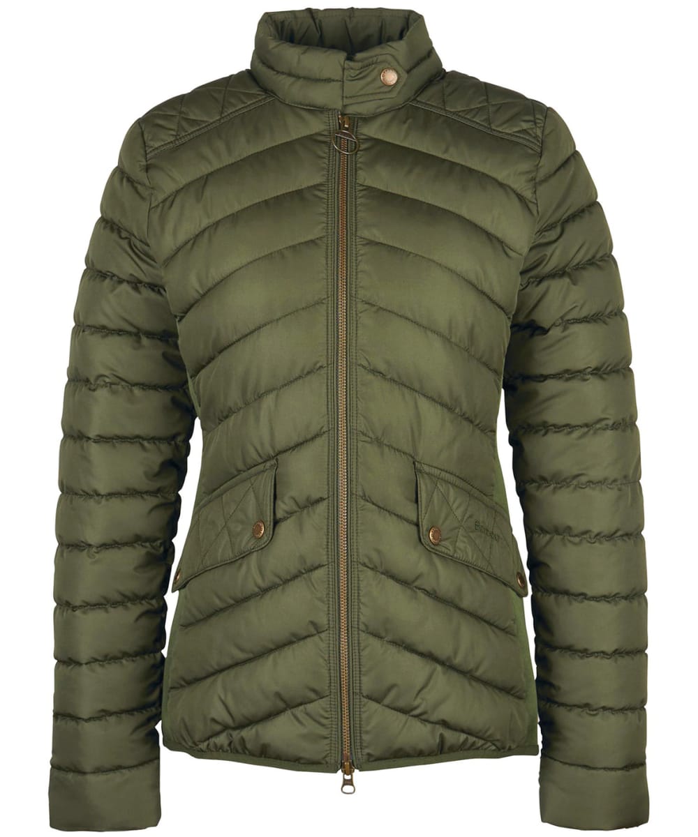 View Womens Barbour Stretch Cavalry Quilt Olive Olive Marl UK 12 information